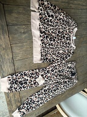 Leopard Print Kids Pajama Set size 8